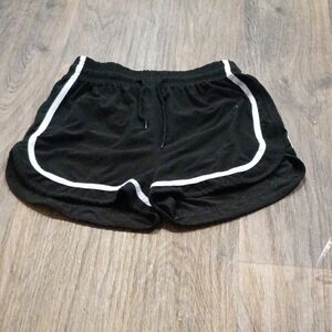 Black Athletic Women’s Shorts with White Trim